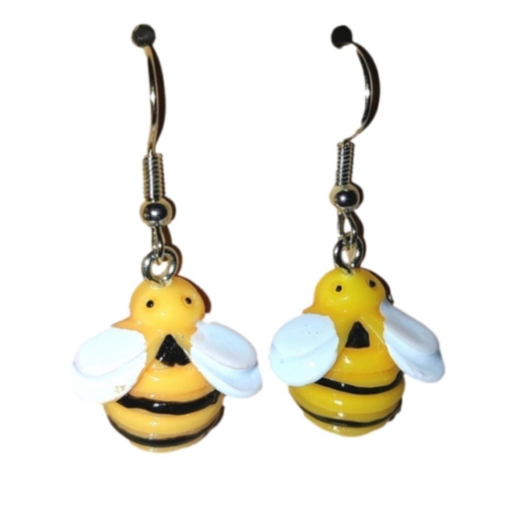 Hand crafted bumble bee dingle earrings For Adults and Kids